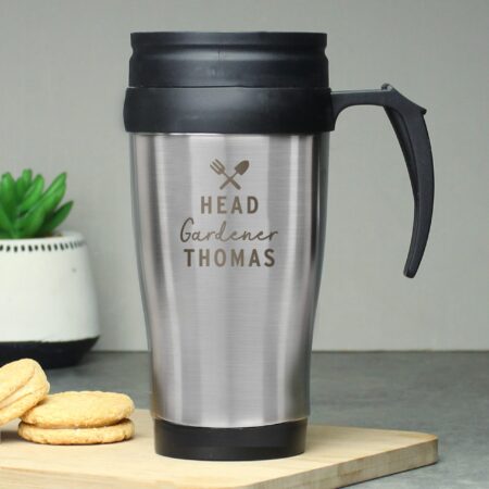 Personalised Head Gardener Travel Mug: 3 - Travel Mugs By Gift Moments