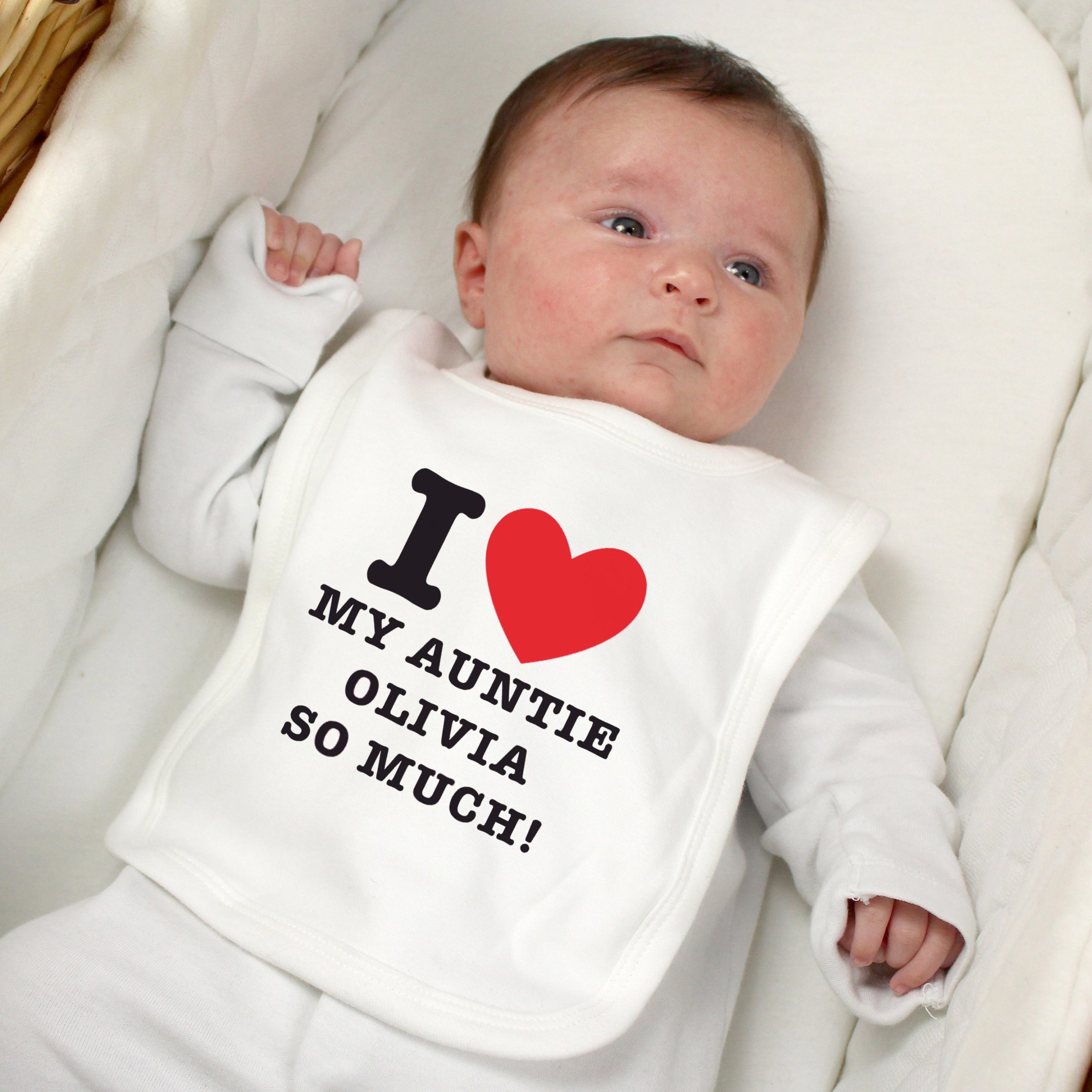 Personalised I HEART 0-3 Months Baby Bib: 1 - Baby Clothing By Gift Moments