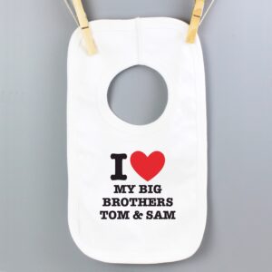 Personalised I HEART 0-3 Months Baby Bib: 4 - Baby Clothing By Gift Moments