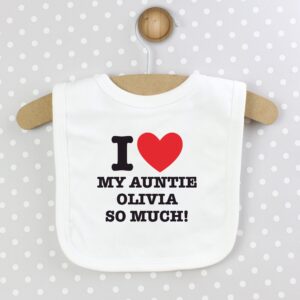Personalised I HEART 0-3 Months Baby Bib: 7 - Baby Clothing By Gift Moments