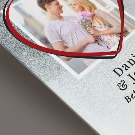 Personalised Heart 4x4 Glitter Glass Photo Frame: 4 - Photo Frames By Gift Moments