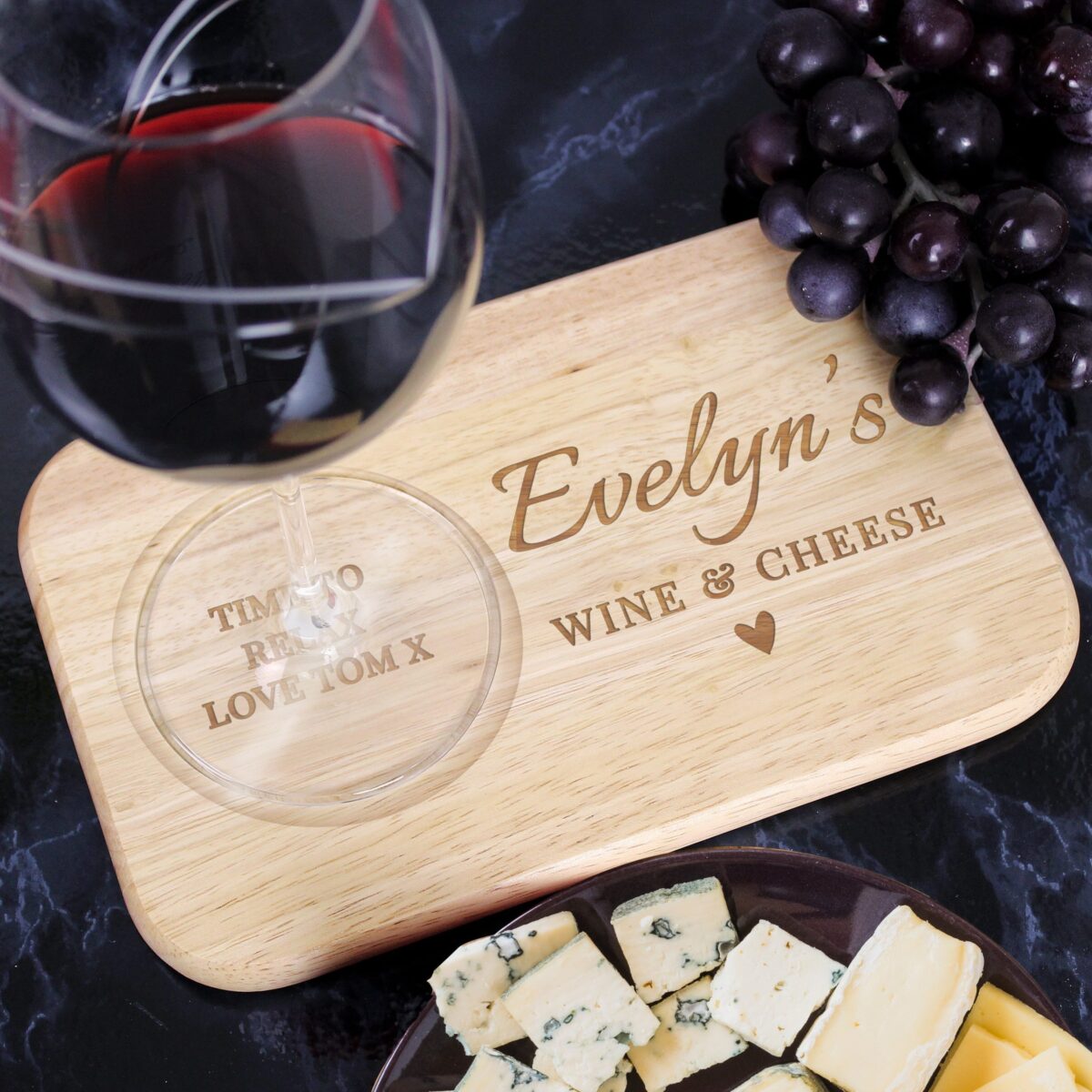 Personalised Heart Design Wooden Coaster Tray: 2 - Coasters By Gift Moments