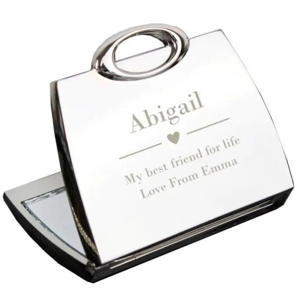 Personalised Heart Handbag Compact Mirror: 2 - Compact Mirrors By Gift Moments