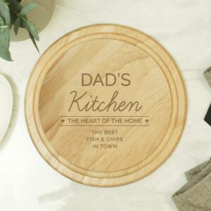 Personalised Heart of the Home Round Wooden Chopping Board: 4 - Chopping Boards By Gift Moments