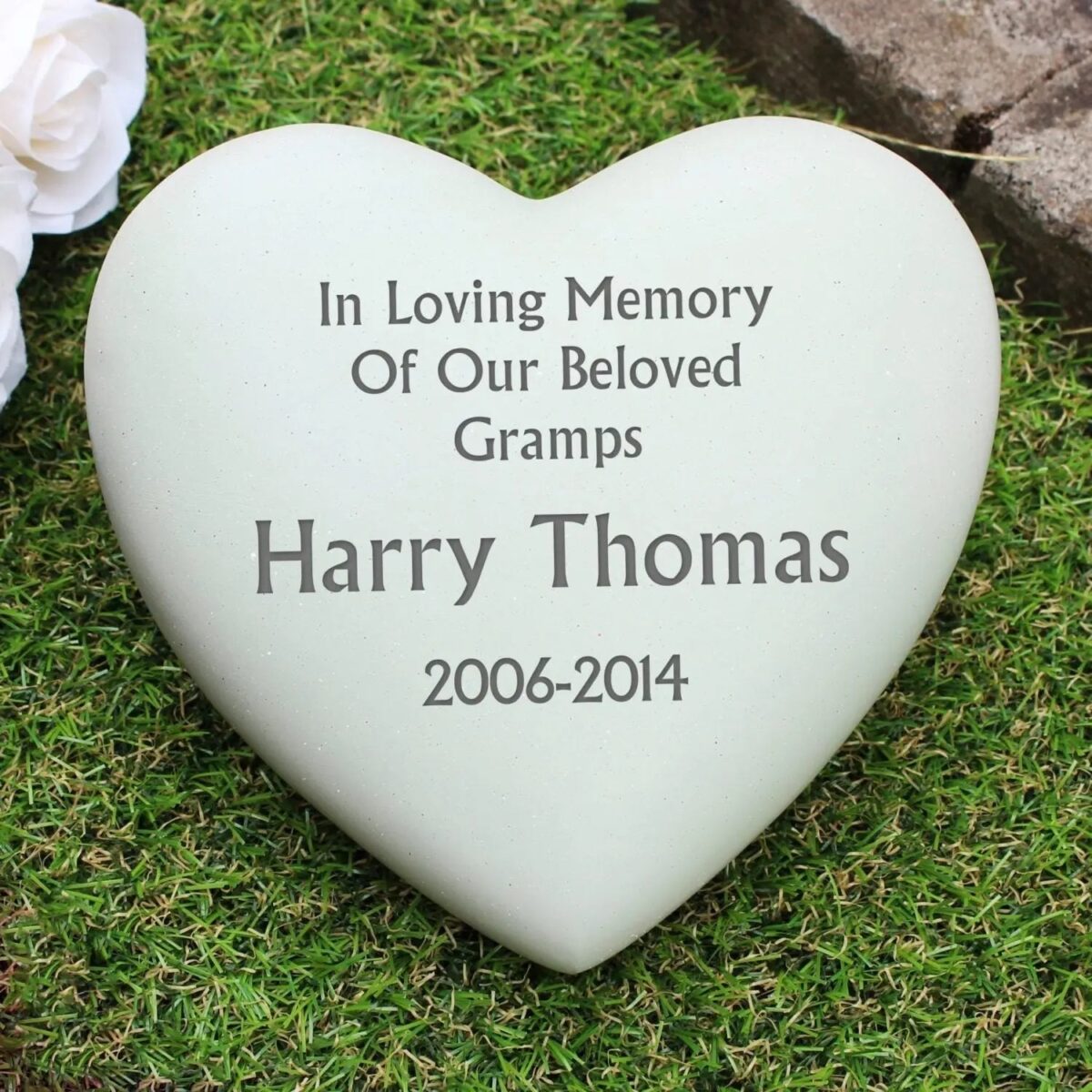 Personalised heart memorial