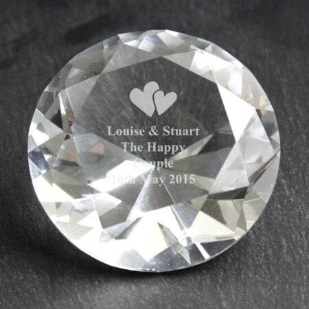 Personalised Heart Motif Diamond Paperweight: 1 - Paperweights By Gift Moments