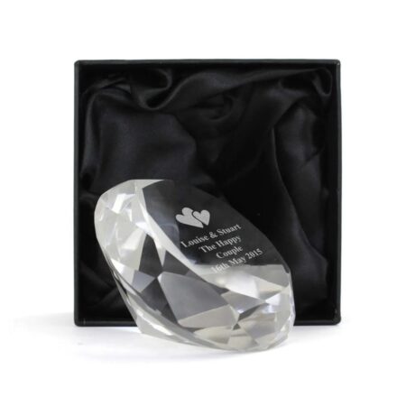 Personalised Heart Motif Diamond Paperweight: 2 - Paperweights By Gift Moments