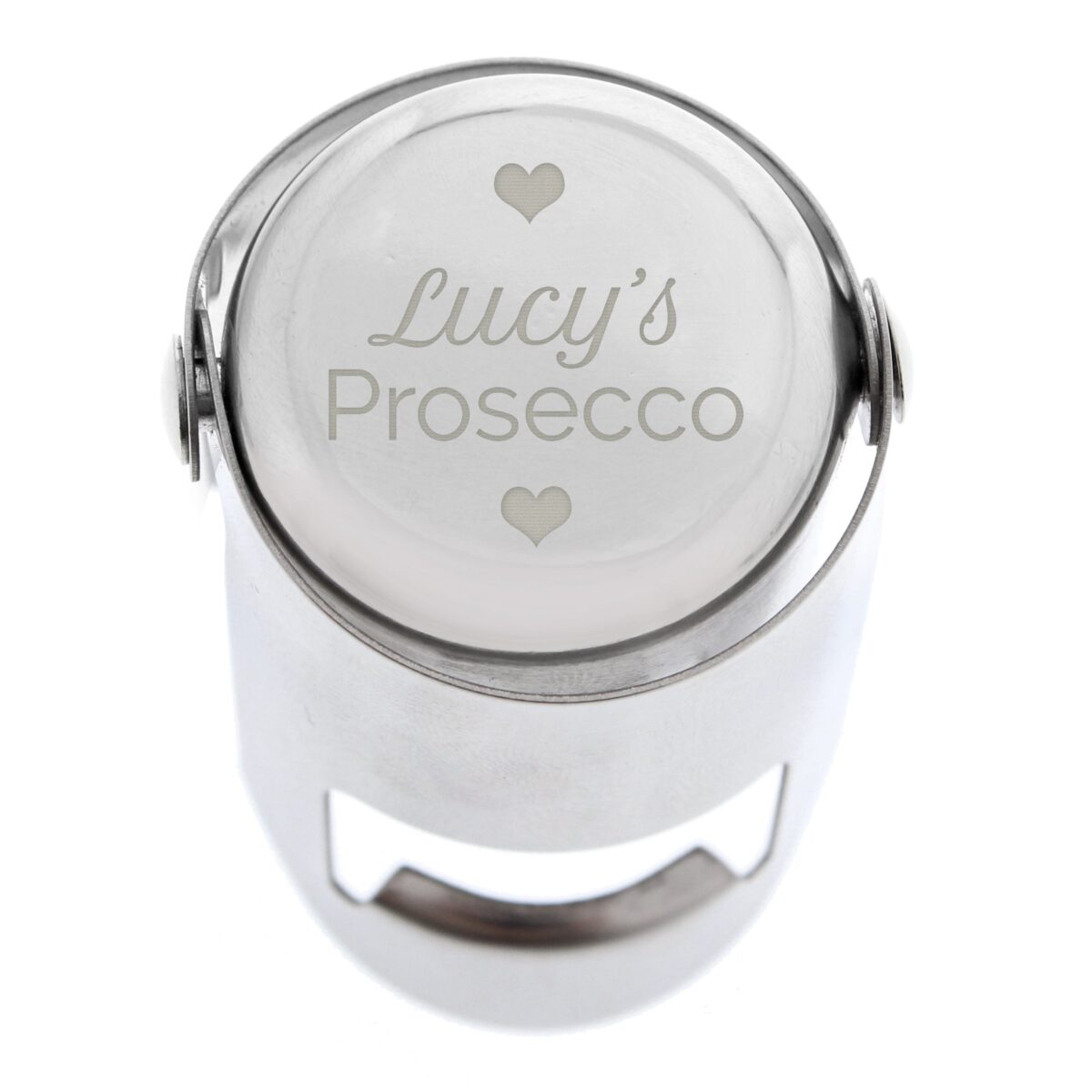 Personalised Heart Motif Prosecco Bottle Stopper: 2 - Barware By Gift Moments