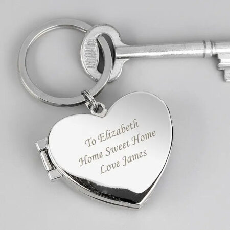 Personalised Heart Photoframe Keyring: 3 - Keyrings By Gift Moments