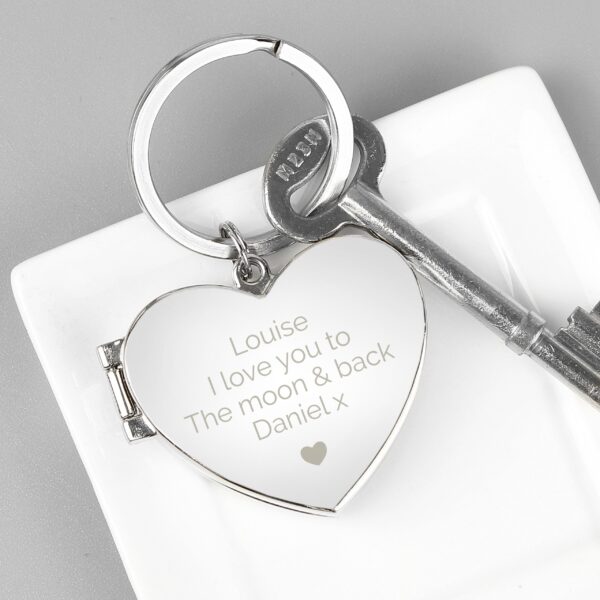 Personalised Heart Photoframe Keyring: 1 - Keyrings By Gift Moments