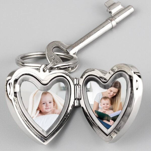 Personalised Heart Photoframe Keyring: 2 - Keyrings By Gift Moments