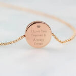 Personalised Heart Rose Gold Toned Disc Necklace: 1 - Necklaces By Gift Moments