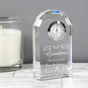 Personalised Heart Swirl Crystal Clock: 2 - Clocks By Gift Moments