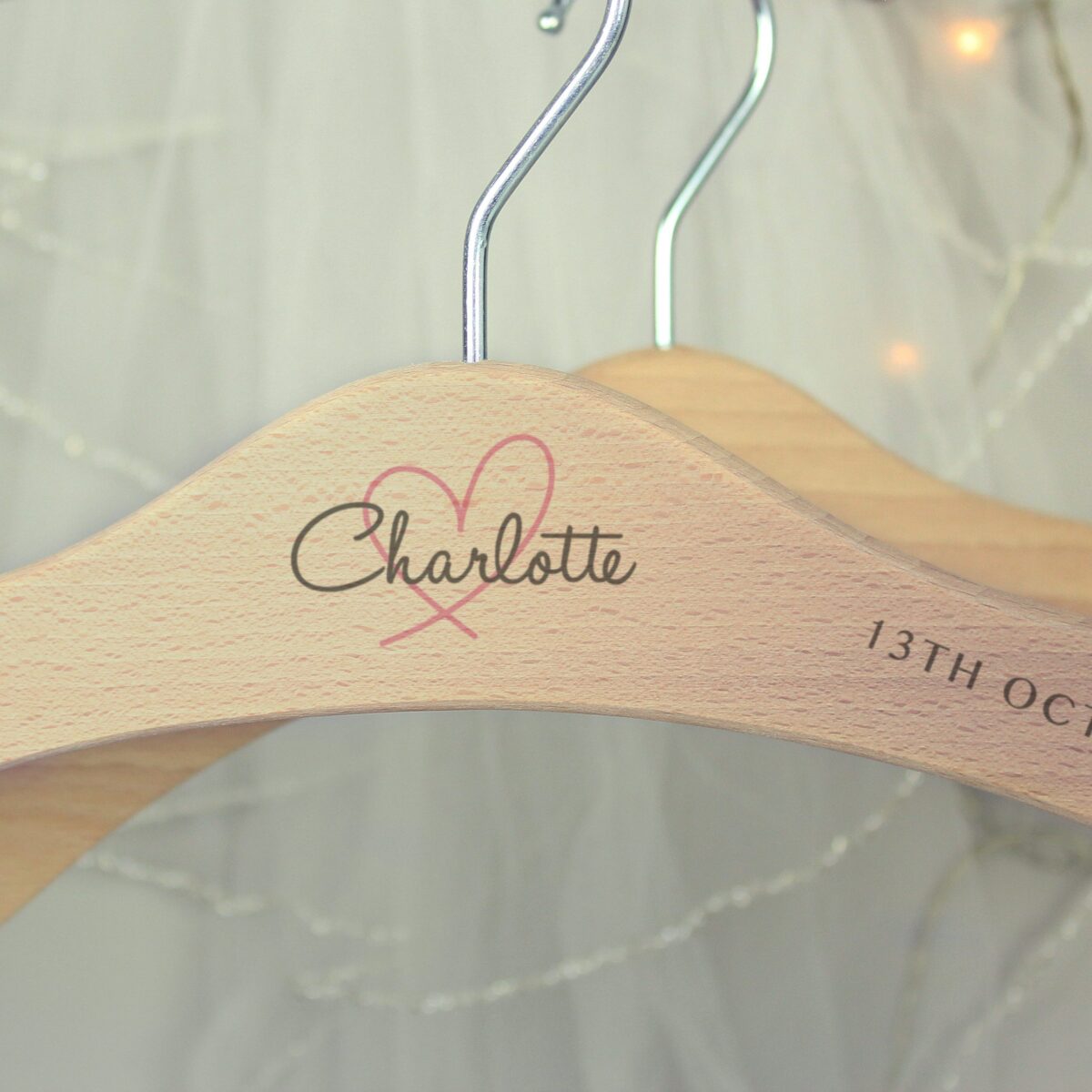 Personalised Heart Wooden Hanger: 2 - Keepsakes By Gift Moments