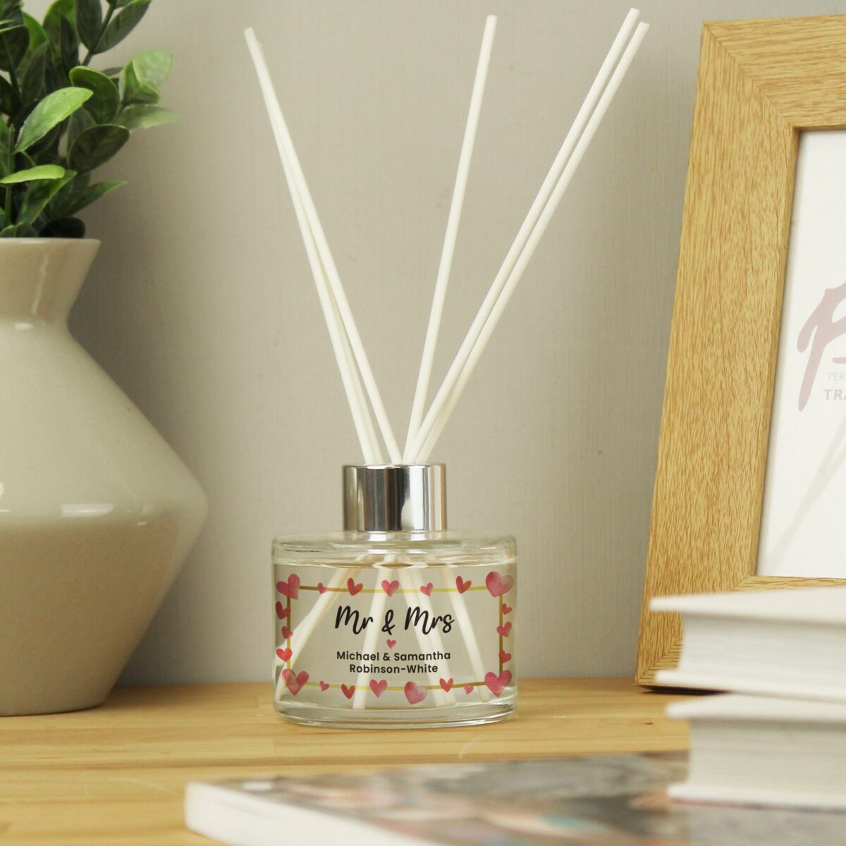 Personalised Hearts Frame Reed Diffuser: 2 - Reed Diffusers By Gift Moments
