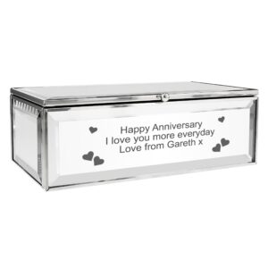 Personalised Hearts Mirrored Jewellery Box: 8 - Jewellery Boxes By Gift Moments