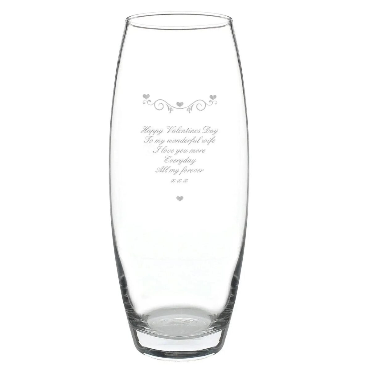 Personalised hearts swirls bullet vase