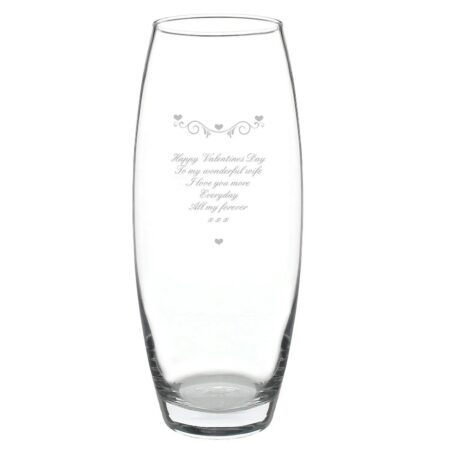 Personalised hearts swirls bullet vase