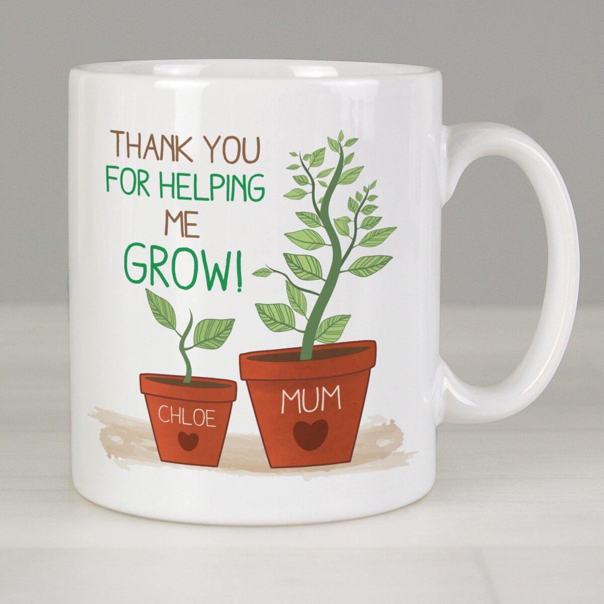 Personalised Helping Me Grow Mug: 2 - Mugs By Gift Moments