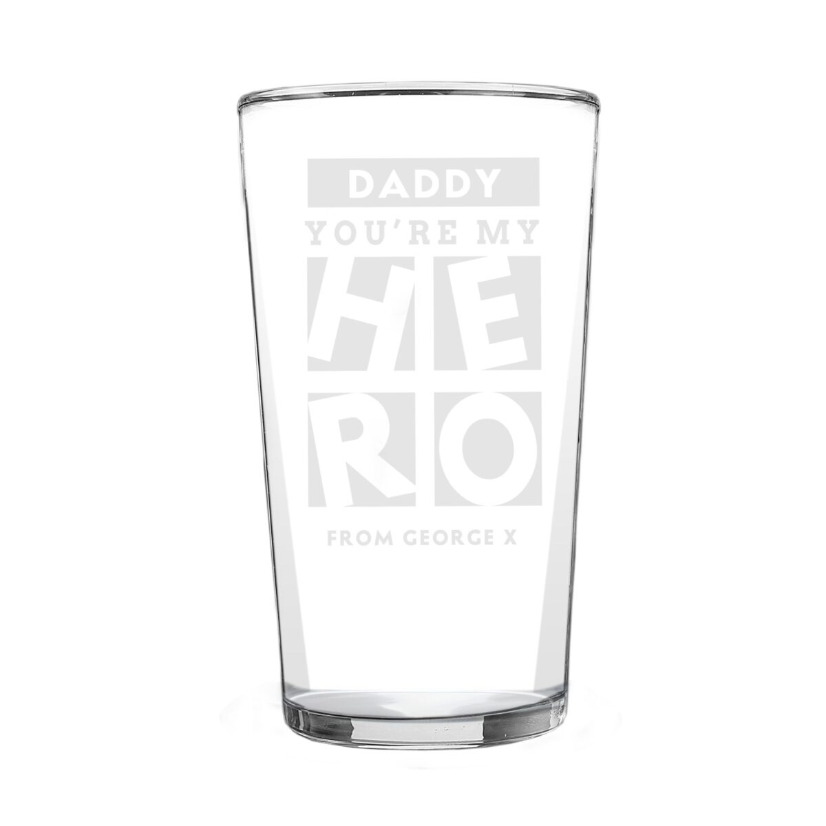 Personalised My Hero Pint Glass: 5 - Beer Glasses By Gift Moments