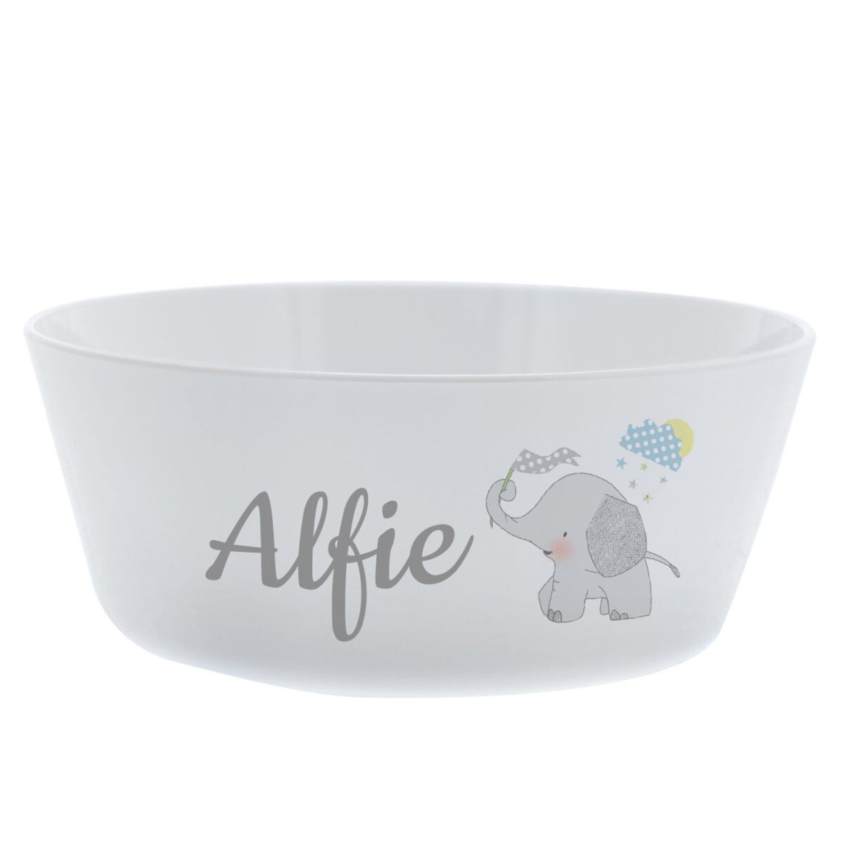 Personalised Hessian Elephant Plastic Bowl: 3 - Tableware By Gift Moments