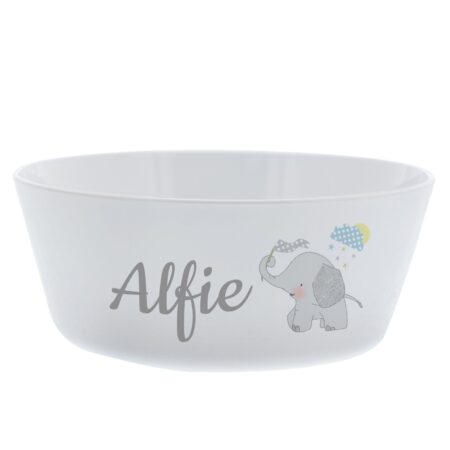 Personalised Hessian Elephant Plastic Bowl: 3 - Tableware By Gift Moments