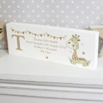 Personalised Hessian Giraffe Wooden Block Sign: 1 - Signs & Plaques By Gift Moments