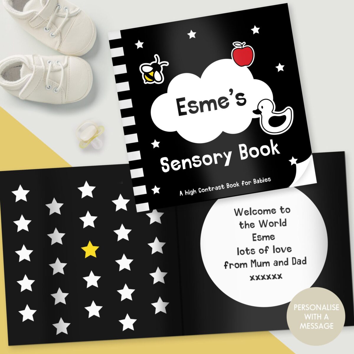 Personalised High Contrast Sensory Baby Book: 1 - Books By Gift Moments