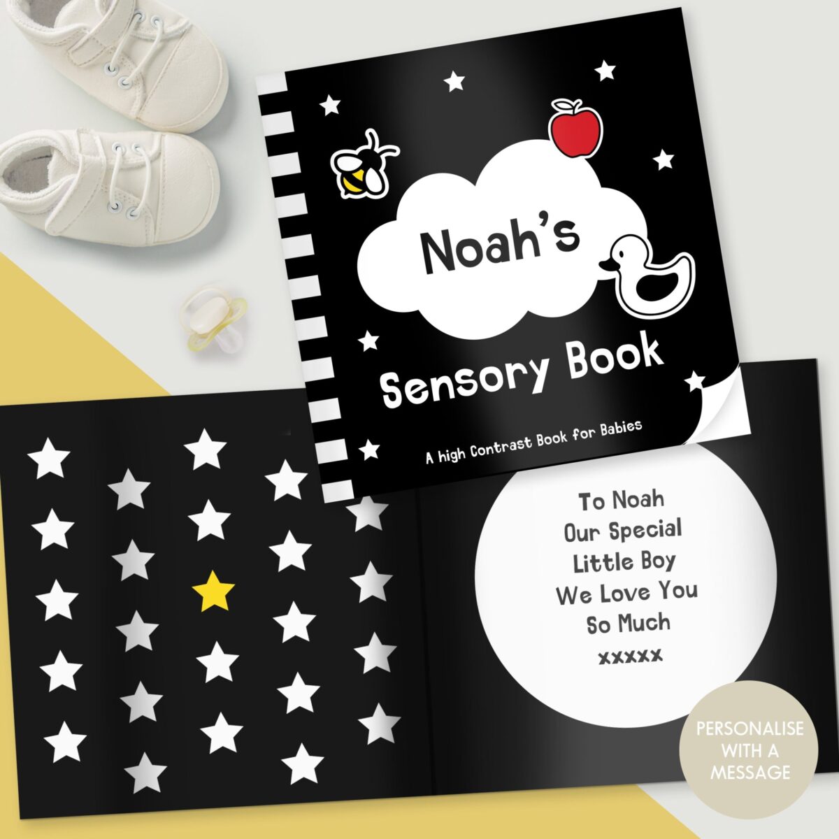 Personalised High Contrast Sensory Baby Book: 7 - Books By Gift Moments