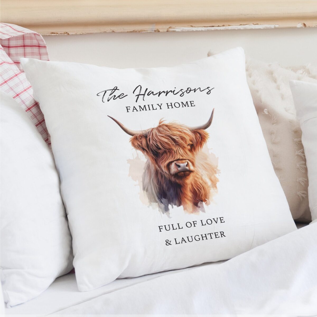 Personalised Highland Cow Cushion: 4 - Cushions By Gift Moments