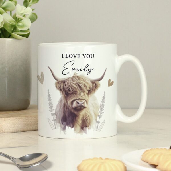 Personalised Highland Cow Mug: 2 - Mugs By Gift Moments