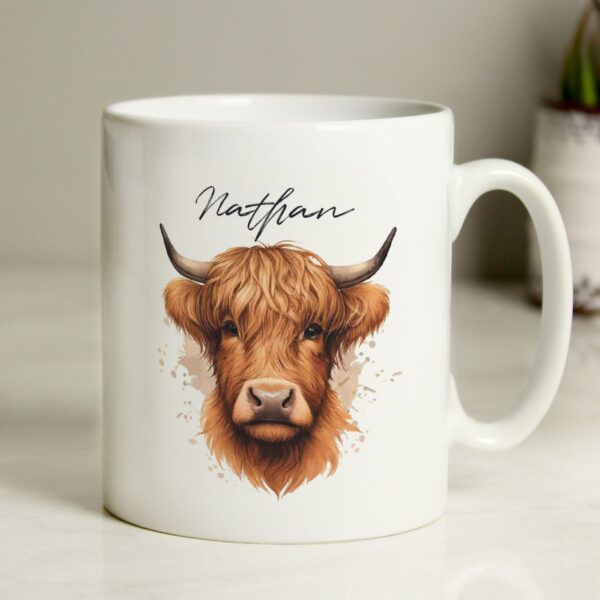 Personalised Highland Cow Mug - Male: 2 - Mugs By Gift Moments
