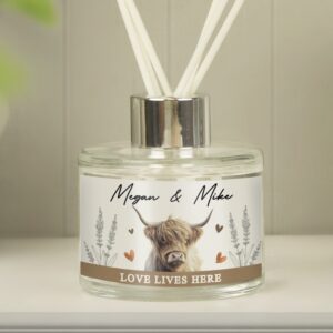 Personalised Highland Cow Reed Diffuser: 4 - Reed Diffusers By Gift Moments