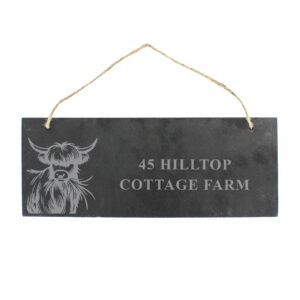 Personalised Highland Cow Slate Sign: 7 - Signs & Plaques By Gift Moments