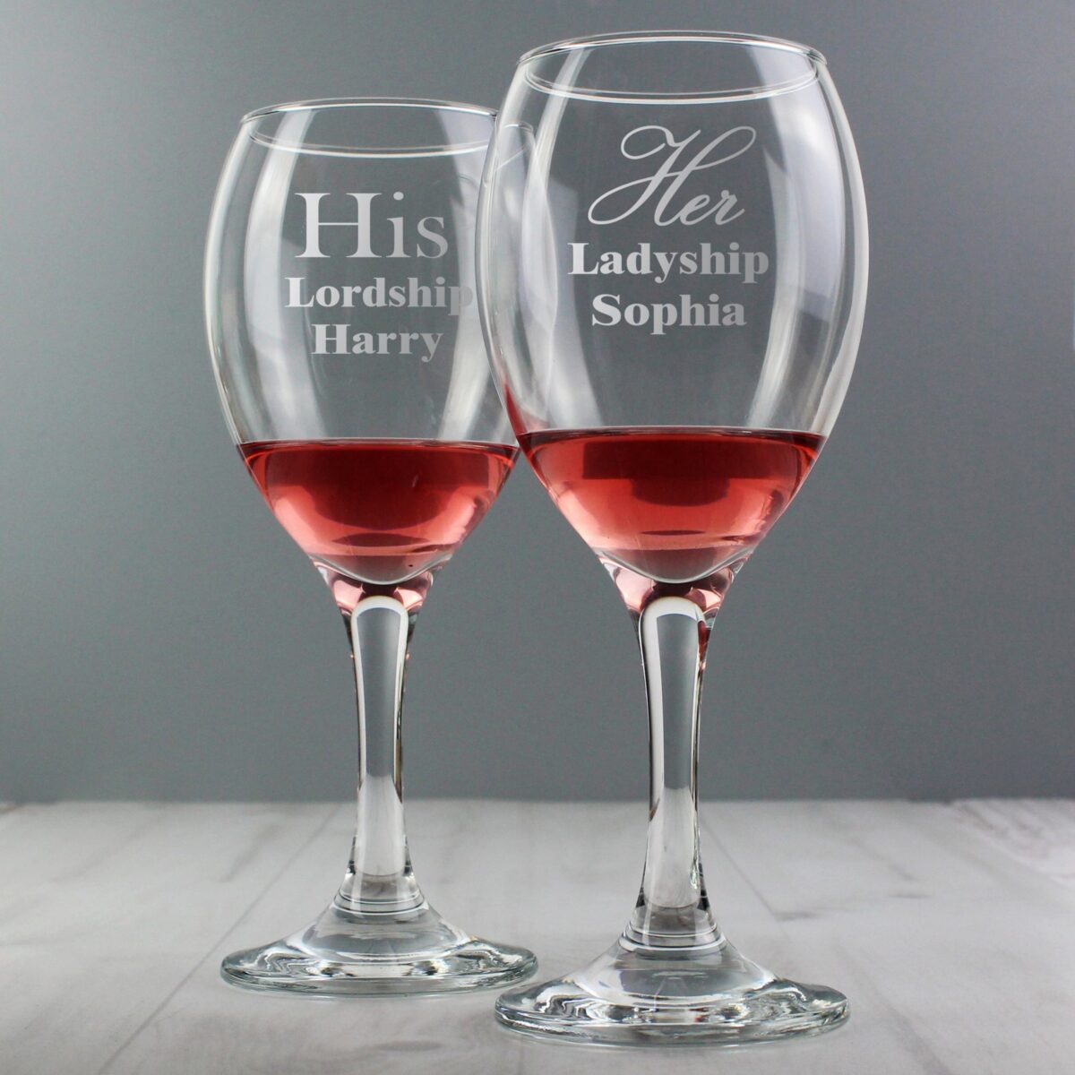Personalised His & Her Wine Glass Set: 1 - Wine Glasses By Gift Moments