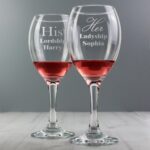 Personalised His & Her Wine Glass Set: 1 - Wine Glasses By Gift Moments
