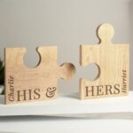 Personalised His & Hers Jigsaw Piece Set: 1 - Coasters By Gift Moments