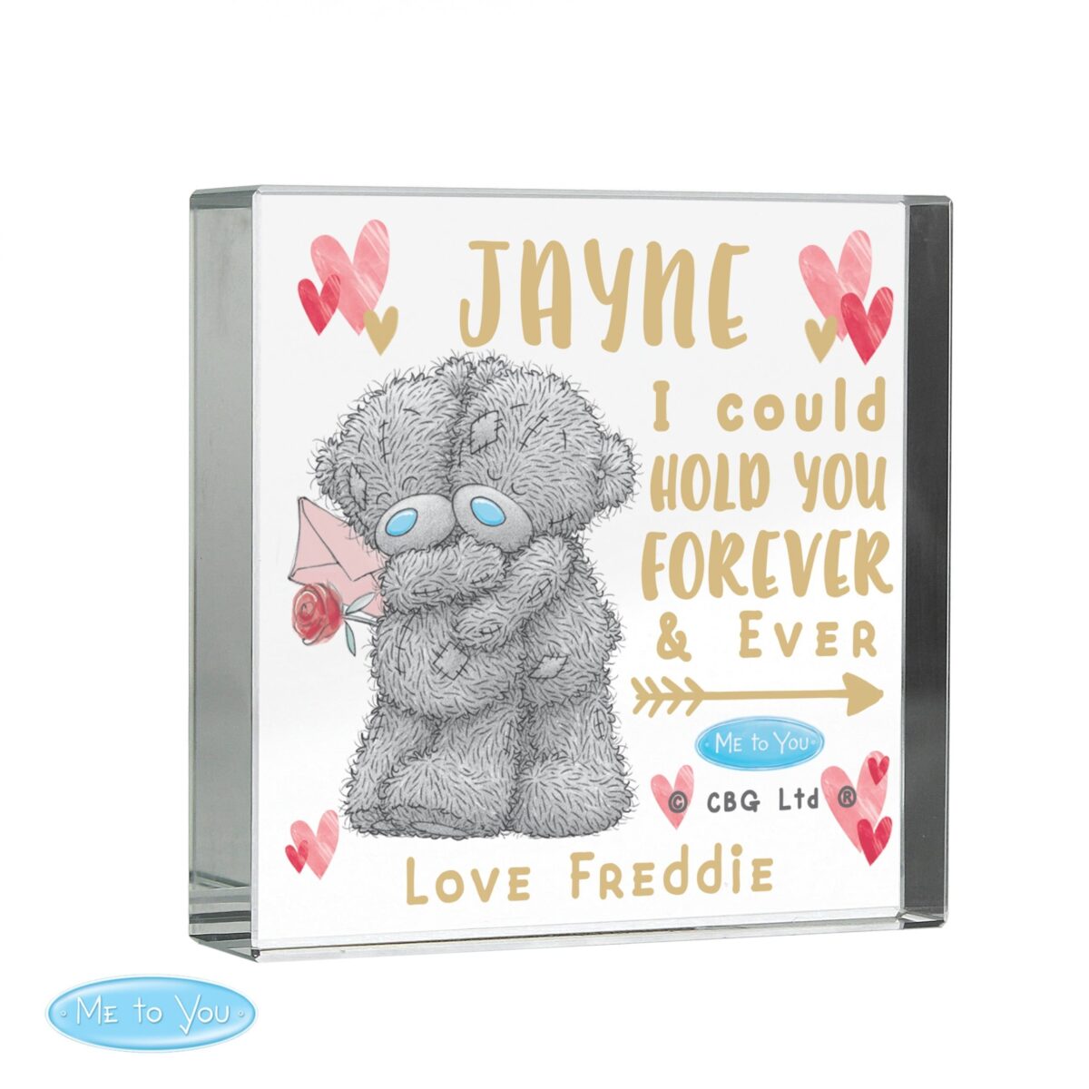 Personalised Me To You Hold You Forever Crystal Token: 4 - Crystal Tokens