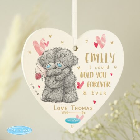 Personalised Me To You Hold You Forever Wooden Heart Decoration: 2 - Decorations
