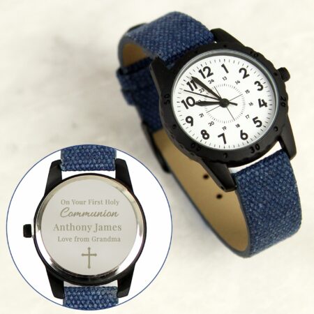 Personalised Holy Communion/Christening Blue Watch: 2 - Watches By Gift Moments