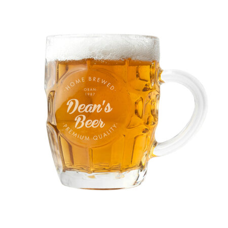 Personalised Home Brewed Dimpled Beer Glass: 5 - Beer Glasses By Gift Moments