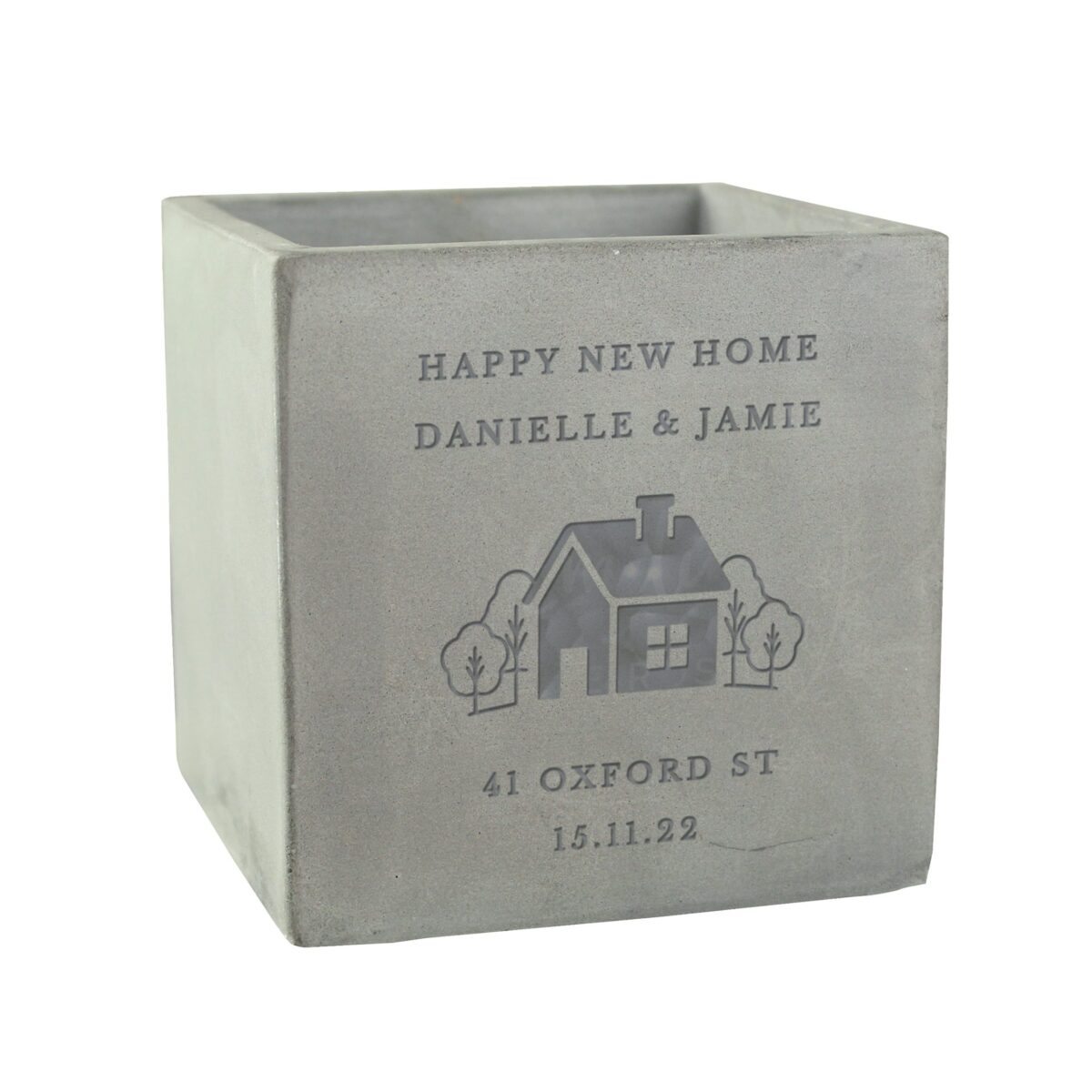 Personalised Our Home Concrete Plant Pot: 5 - Pots & Planters By Gift Moments
