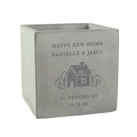 Personalised Our Home Concrete Plant Pot: 5 - Pots & Planters By Gift Moments