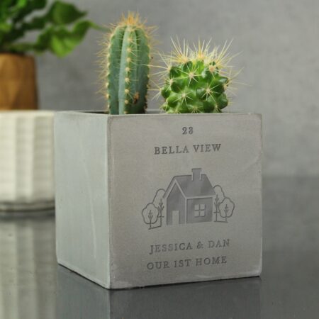 Personalised Our Home Concrete Plant Pot: 1 - Pots & Planters By Gift Moments