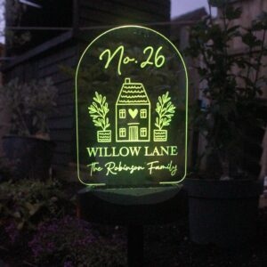 Personalised Home Outdoor Solar Light: 4 - Solar Lights By Gift Moments