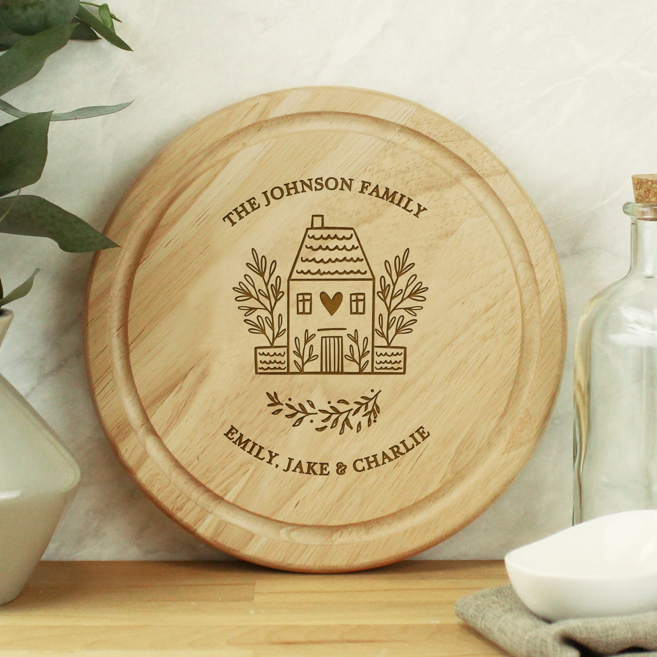 Personalised HOME Round Chopping Board: 1 - Chopping Boards By Gift Moments