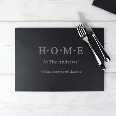 Personalised HOME Slate Rectangle Placemat: 3 - Placemats By Gift Moments