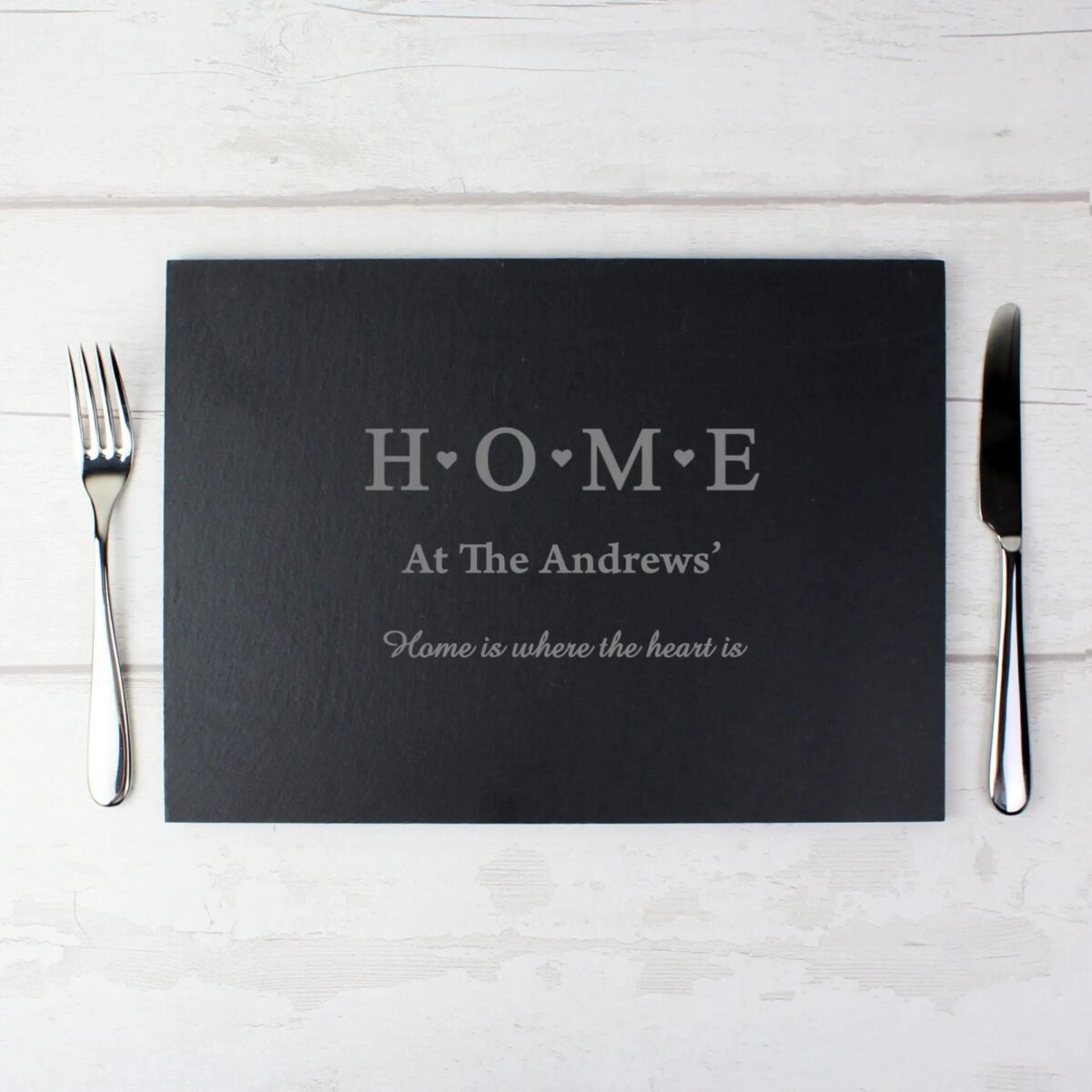 Personalised HOME Slate Rectangle Placemat: 2 - Placemats By Gift Moments