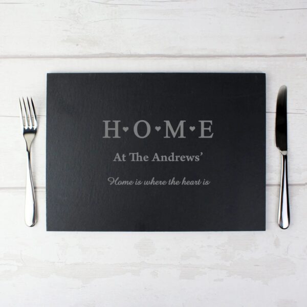 Personalised HOME Slate Rectangle Placemat: 2 - Placemats By Gift Moments