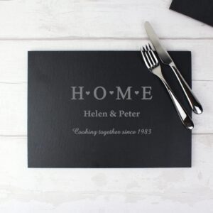 Personalised HOME Slate Rectangle Placemat: 1 - Placemats By Gift Moments